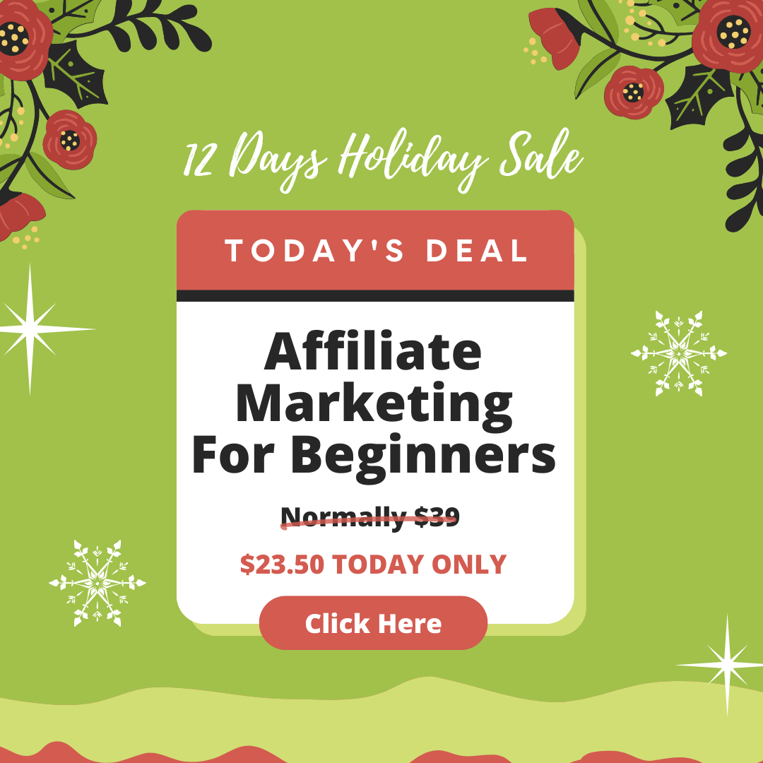 12 Days Holiday Sale 2022 Day 9 Affiliate Marketing for Beginners
