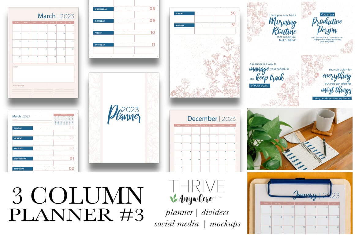 Vertical Column Weekly Planner Thrive Anywhere