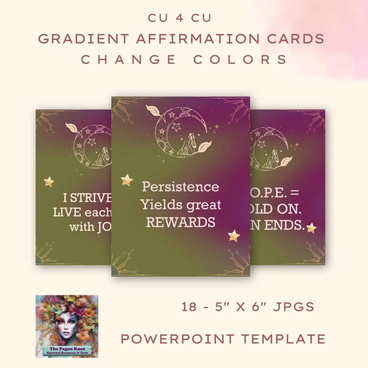 Gradient Affirmation Card Templates 31 Angera Hobbs oracle