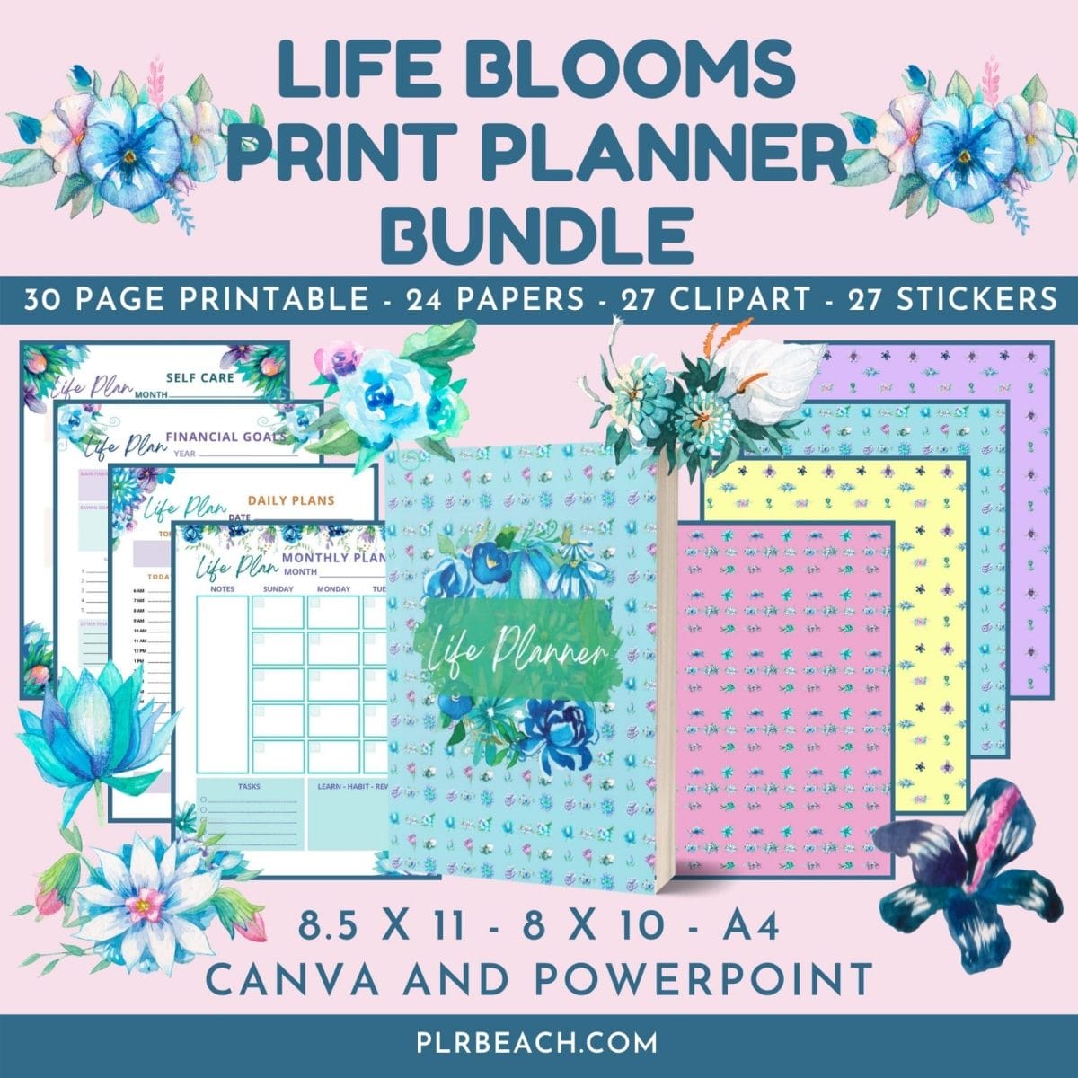 Life Blooms Printable Planner PowerPoint and Canva Templates 15 beckybeach life blooms