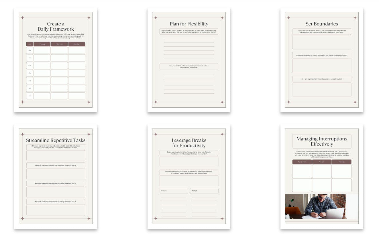 Pages 7-12 of the productive solopreneur