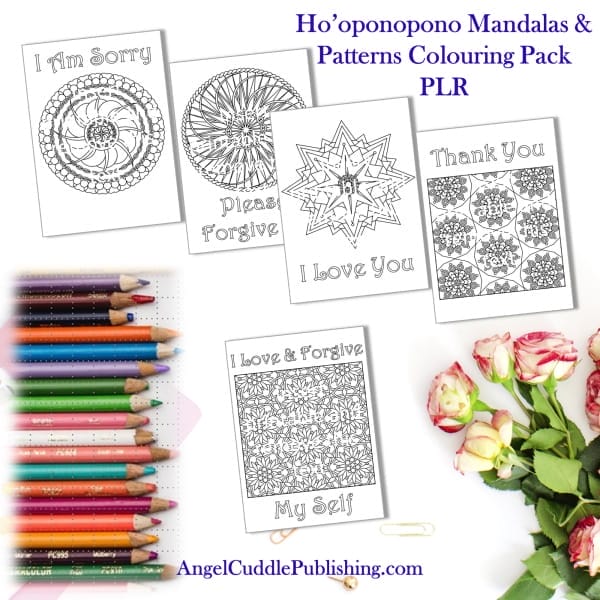 Ho’oponopono Mandalas & Patterns Colouring Pack PLR 2 SarahPritchard Hooponopono