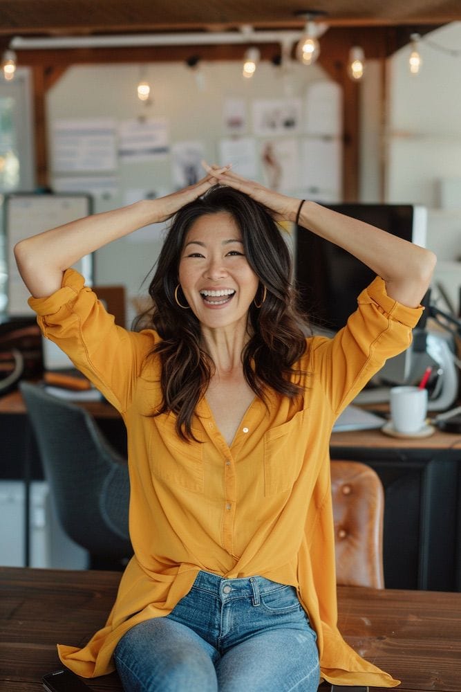 asian-woman-raised-arms-happy-office
