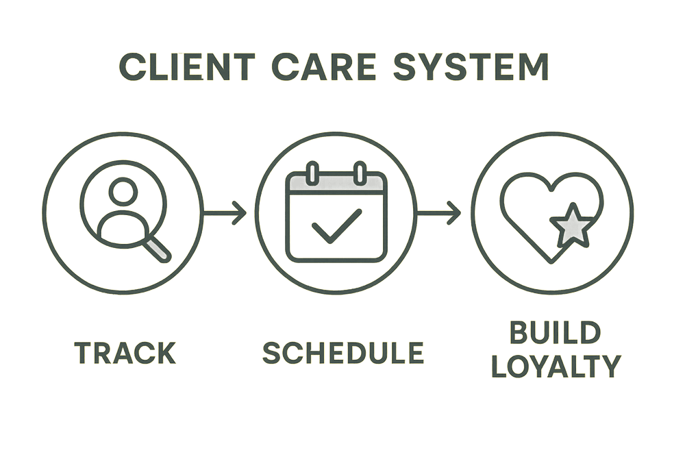 Steps for the client care system: how to never miss a client follow up