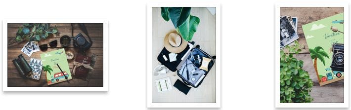 vacation planner mockups